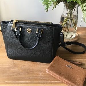 Tory Burch Black Leather Crossbody and Satchel